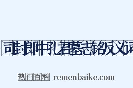 司封郎中孔君墓志铭反义词是什么意思的图片